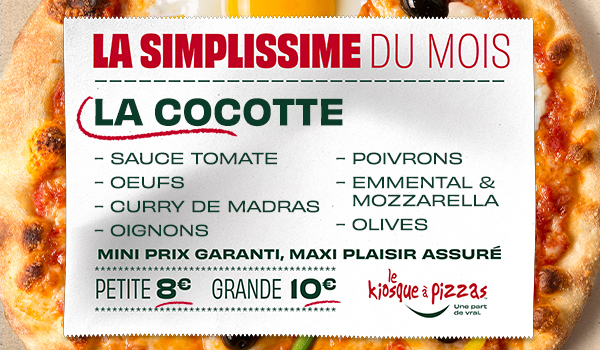 Le kiosque à pizzas de PATAY la pizza du mois